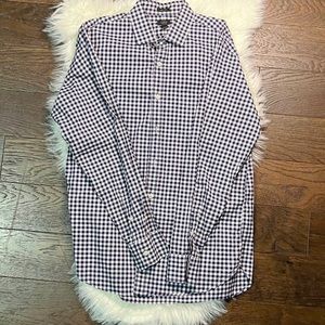 Old Navy Men’s Navy White Gingham Button-down collar Short